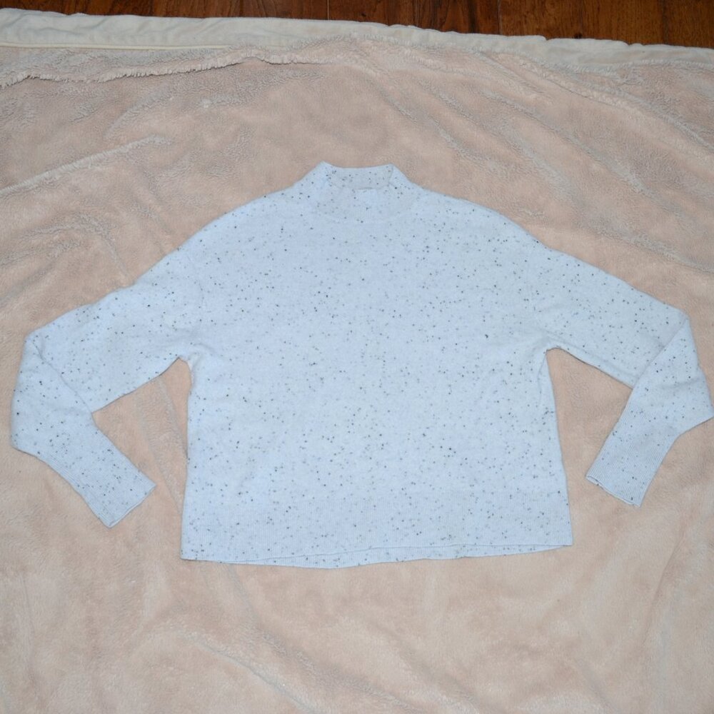 Everlane Cashmere Blend Cropped Speckled  Turtleneck Sweater | Size Small